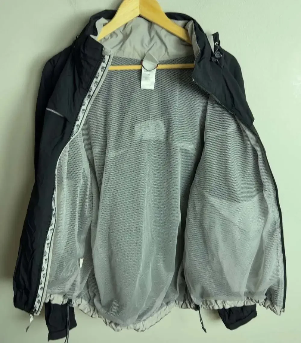 The North Face Windbreaker Jacket Size Large Black Gray Lightweight Hooded Men’s